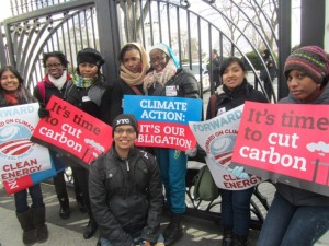 NYC students standing for climate action.