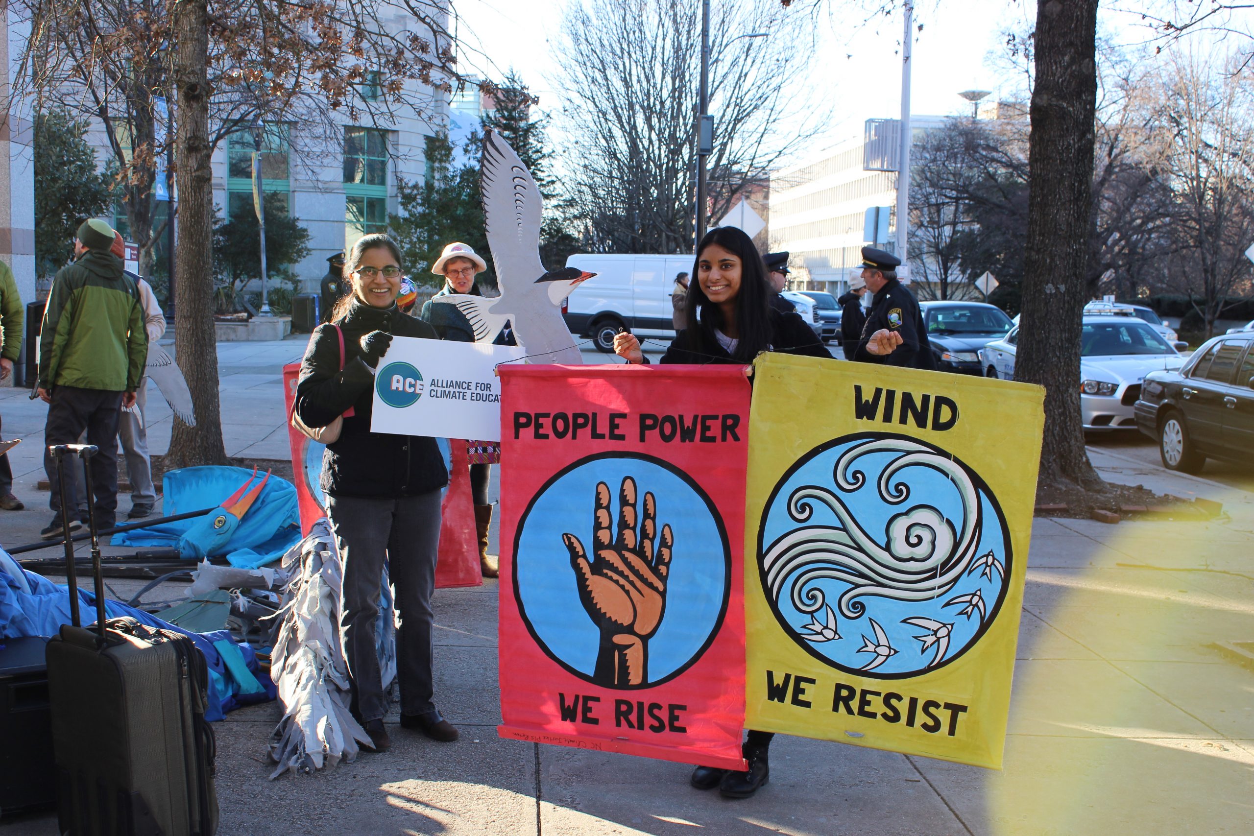 Ananya Seelam at an Alliance for Climate Education rally