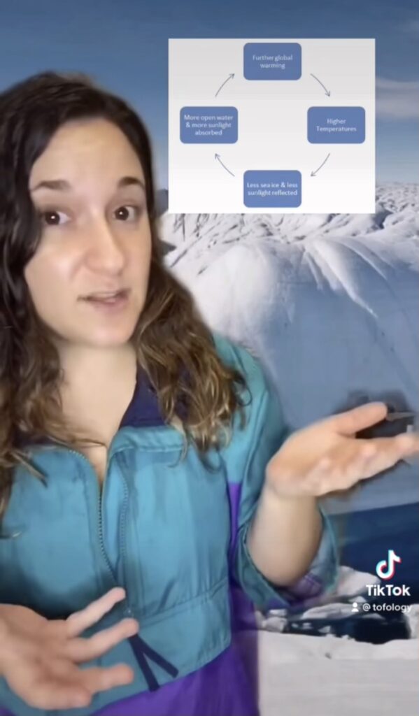 Abbie explaining Positive Feedback loop in her TikTok video