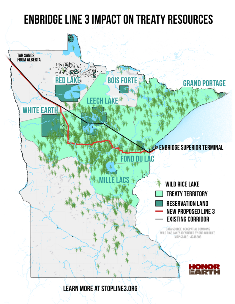 Proposed route of the Line 3 pipeline