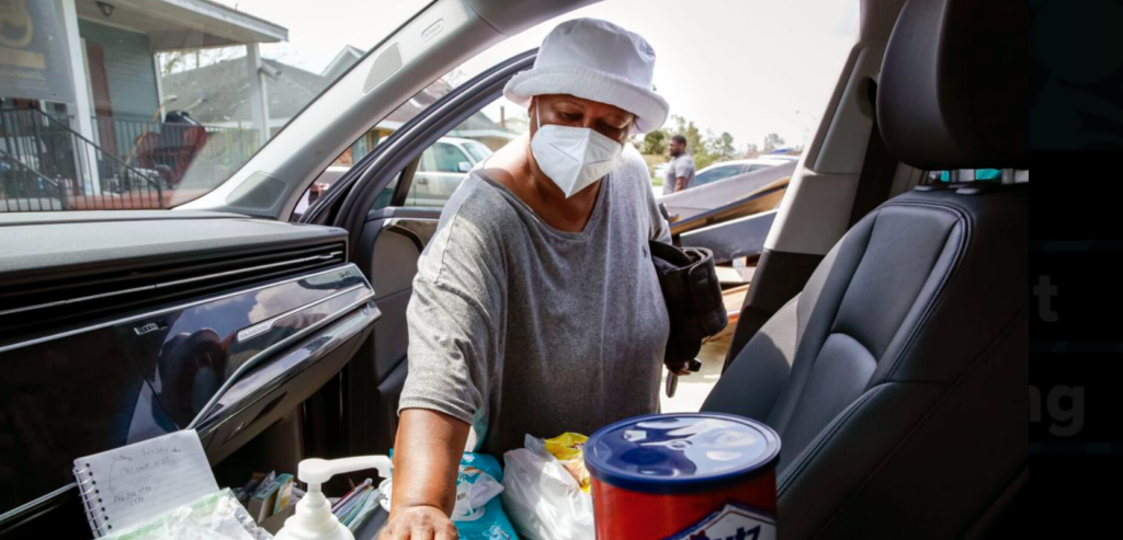 Image of a hurricane victim