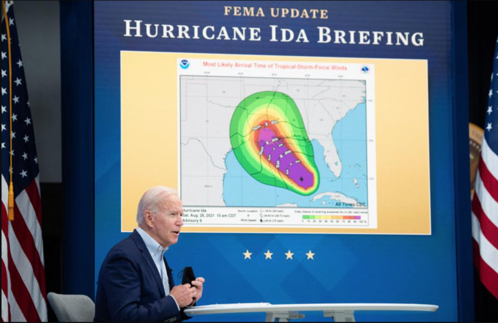 Image of President Biden recently spoke in Queens, New York, after surveying the damage left behind by Hurricane Ida to New York and New Jersey.